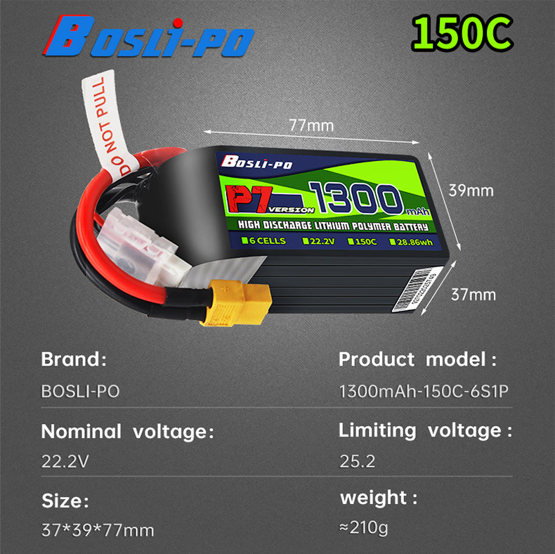 Boslipo P7 Version 1300mAh 150C FPV Battery