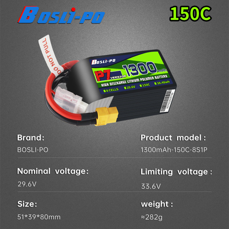Boslipo P7 Version 1300mAh 150C FPV Battery