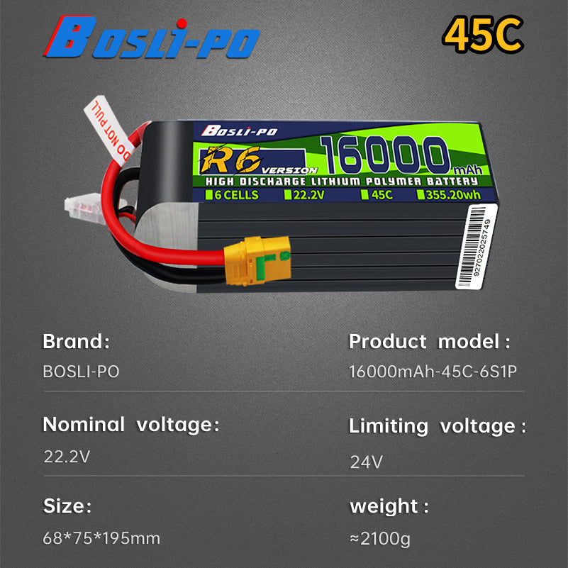 Boslipo P7 Version 16000mAh 45C FPV Battery