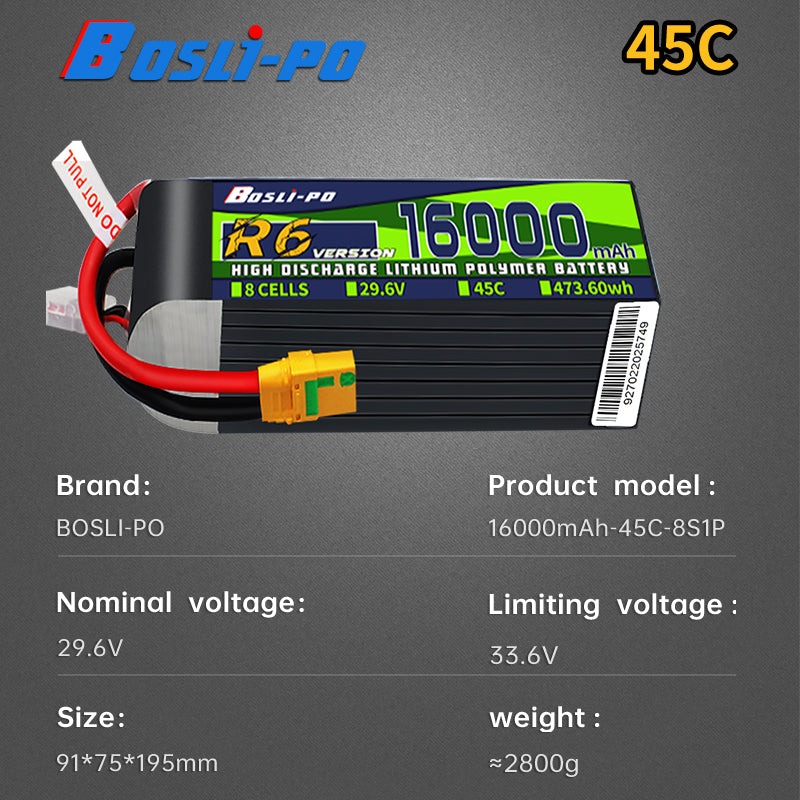 Boslipo P7 Version 16000mAh 45C FPV Battery