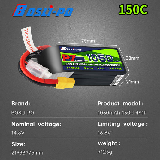 Boslipo P7 Version 1050mAh  150C  FPV Battery