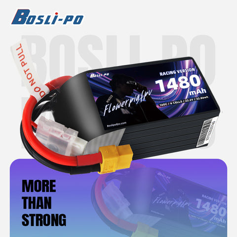 Boslipo&Flowerpig 1480mAh  160C 6S  FPV Battery