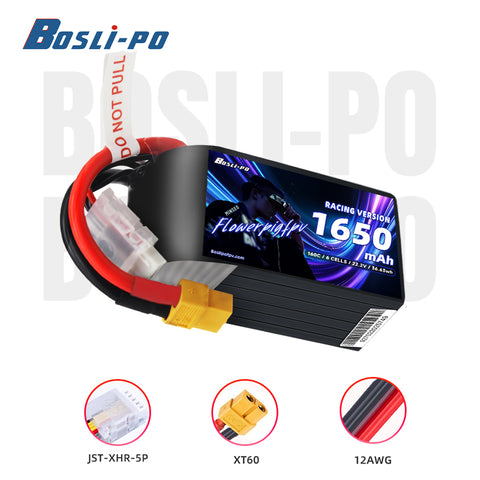 Boslipo&Flowerpig 1650mAh  160C 6S  FPV Battery