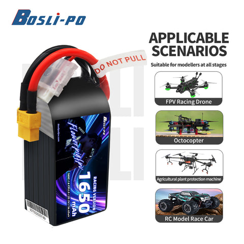 Boslipo&Flowerpig 1650mAh  160C 6S  FPV Battery
