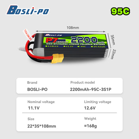 Boslipo P7 Version 2200mAh  95C 4/6/8S  FPV Battery - BosLipo Official Store