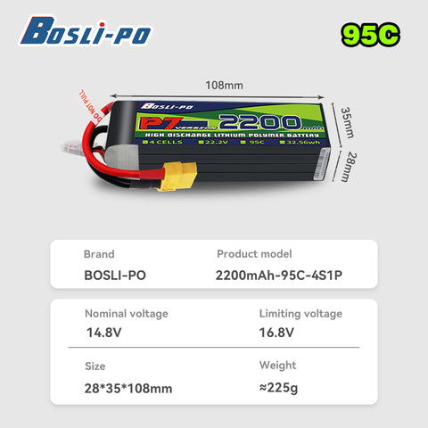Boslipo P7 Version 2200mAh  95C 4/6/8S  FPV Battery - BosLipo Official Store