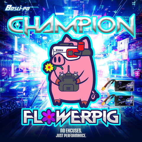 Boslipo&Flowerpig 1480mAh  160C 6S  FPV Battery