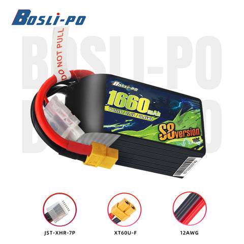 Boslipo S8 Version 1660mAh  160C 6S  FPV Battery