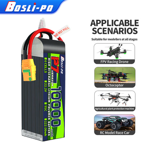 Boslipo P7 Version 10000mAh  95C  4/6/8S FPV Battery
