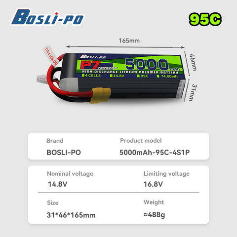 Boslipo P7 Version 5000mAh  150C  4/6/8S FPV Battery - BosLipo Official Store