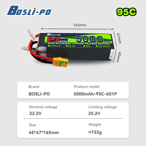 Boslipo P7 Version 5000mAh  150C  4/6/8S FPV Battery - BosLipo Official Store