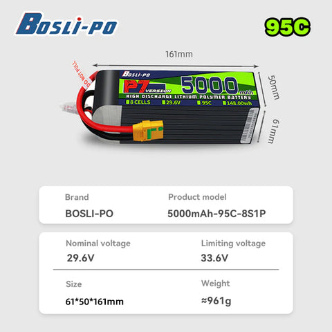 Boslipo P7 Version 5000mAh  95C  4/6/8S FPV Battery