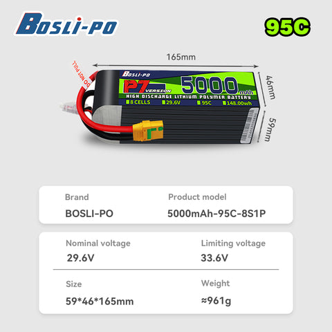 Boslipo P7 Version 5000mAh  150C  4/6/8S FPV Battery - BosLipo Official Store