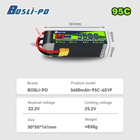 Boslipo P7 Version 5600mAh  150C 4/6/8S FPV Battery - BosLipo Official Store