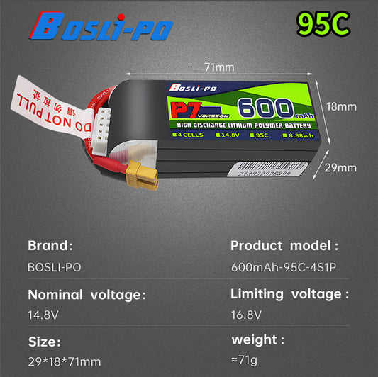 Boslipo P7 Version 600mAh  95C  FPV Battery