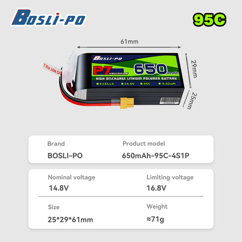 Boslipo P7 Version 650mAh  95C  3/4/6S FPV Battery - BosLipo Official Store